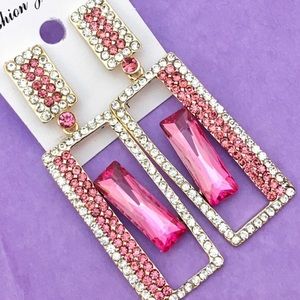 Cherryl’s Jewelry - Pink Crystal Chandelier Event Earrings Cherryl’s Jewelry - Pink Crystal Chandelier Event Earrings